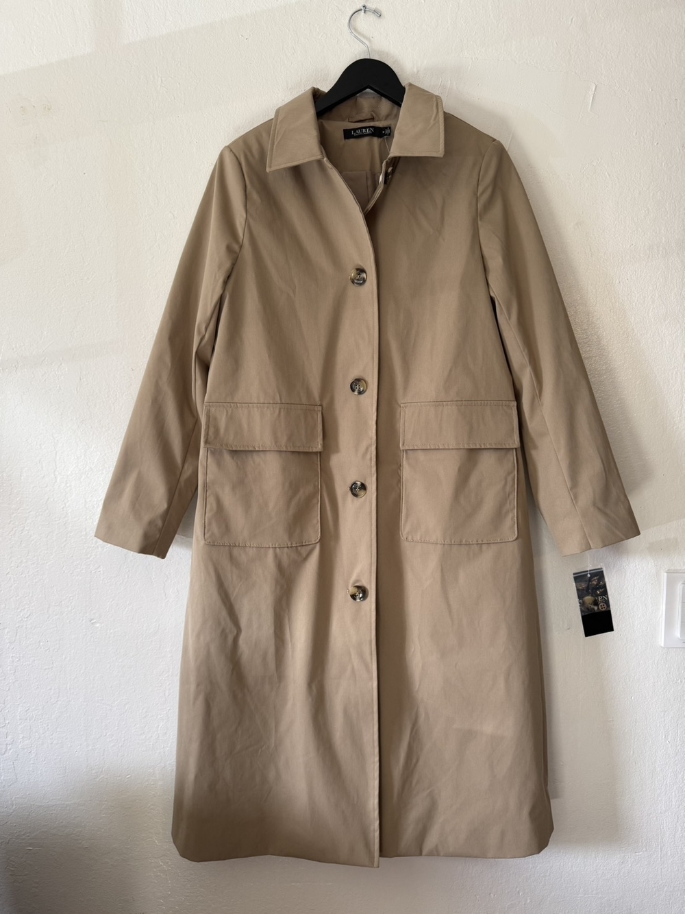 Ralph Lauren Beige Single-Breasted Trench Coat